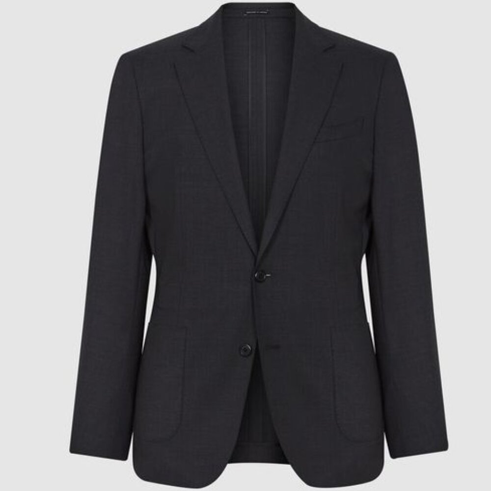 NWT Reiss Washable Slim Fit Blazer in Charcoal Size 42